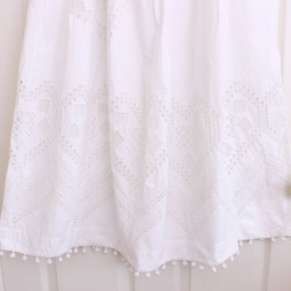 Rhode Malaya Cutwork Embroidered Cotton Midi Skirt In White Heart Eyelet - Picture 6 of 16